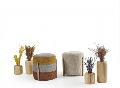 Gruppe Hocker Polyester Wohnzimmer Sitz Stoff Luxus Sitzer 2tlg. Neu